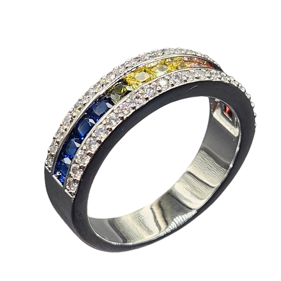 Multi Color CZ Eternity Band - Picture 2 of 3
